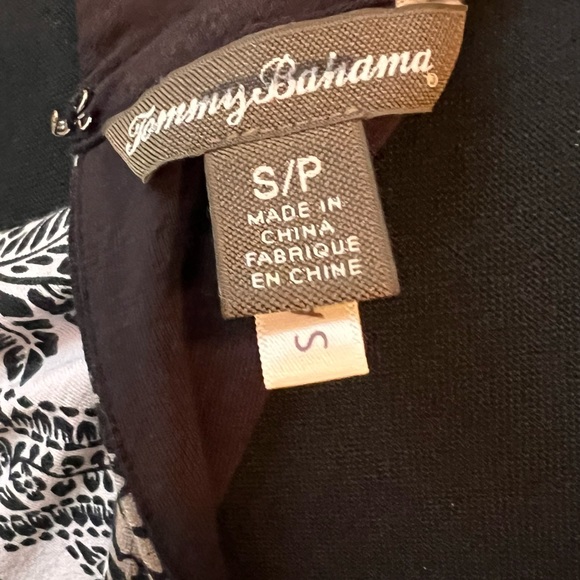 Tommy Bahama Maxi Tropical Black & White High Neck Dress Size Small Petite - Picture 4 of 6